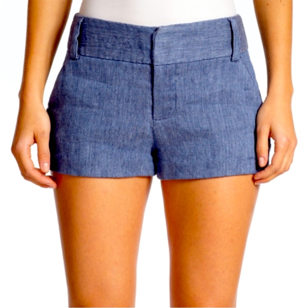 alice + olivia | cady chambray linen shorts